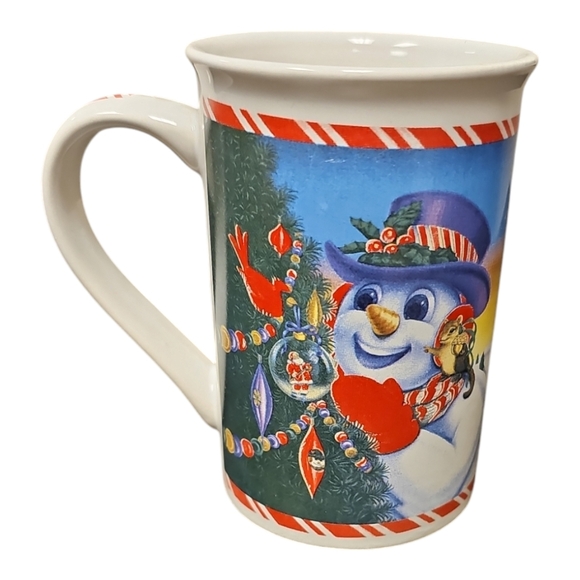 Vintage Festive Winter Scene Ceramic  Snowman Mug - Picture 3 of 5